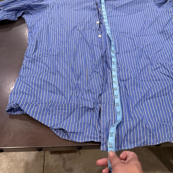Ralph Lauren Polo Blue and White Striped Shirt - Picture 5 of 7